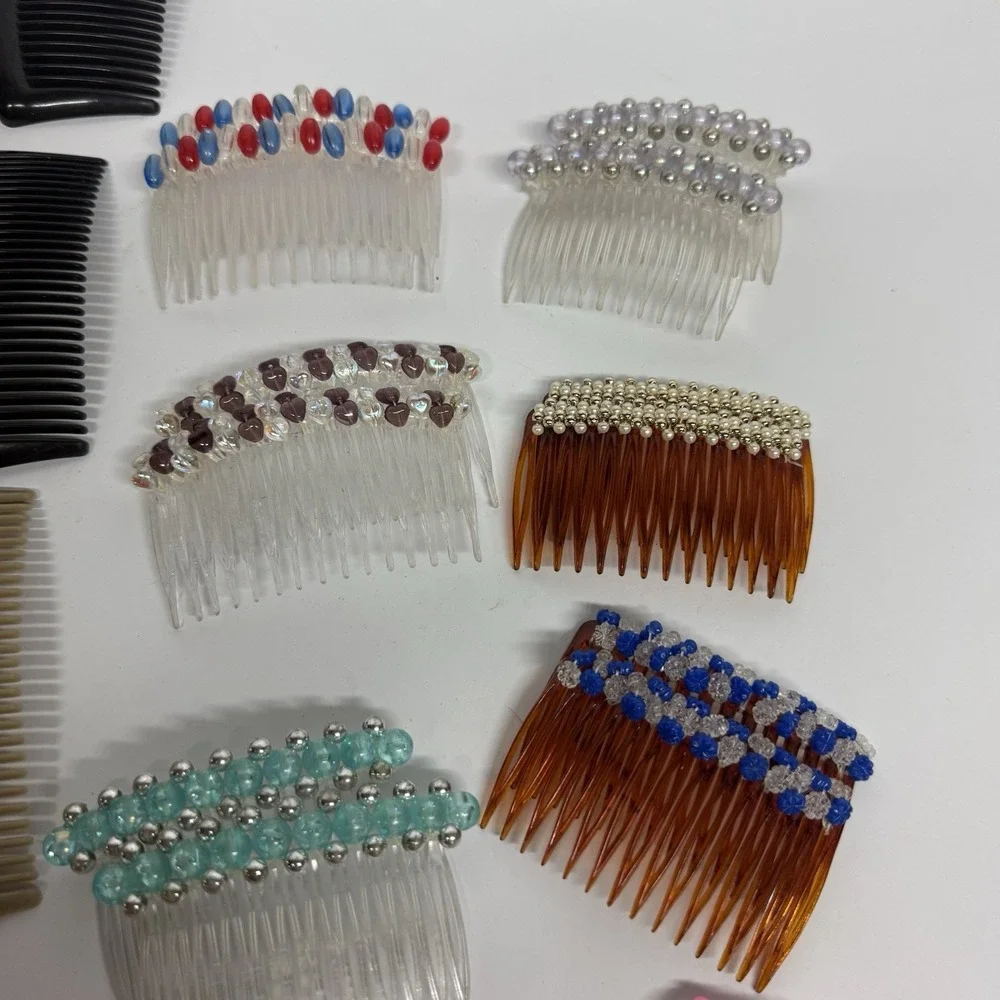 VTG Assortment Of Hair Clasps‎ And Combs Beaded Sequin